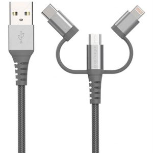 Enecharger 3-in-1 USB charging cable - USB-A to lightning, Micro USB, USB-C - CDC-A23WAY 