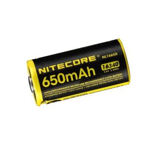 Nitecore NL1665R Li-ion 650mAh USB rechargeable 16340 battery