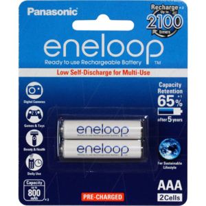 Panasonic Eneloop BK-4MCCE/2BA 2 x AAA NiMH Batteries 