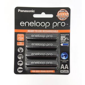 Panasonic Eneloop Pro 4 X AA LSD 2550mAh NiMH Batteries BK-3HCCE/4BT